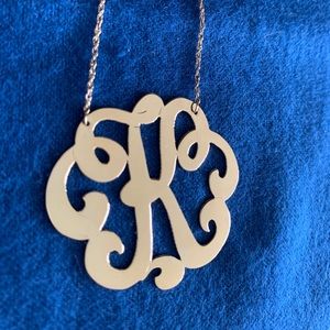 Sterling silver gold plated necklace - “K”.
